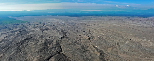 Панорама Шивелуча и пирокластического потока  выполнены с квадрокоптера  Цветковым В.А. (15.07.23)