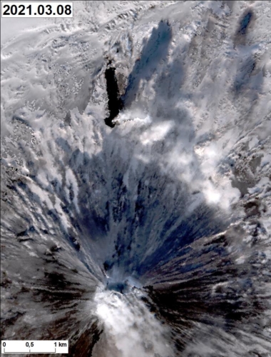 Спутниковый снимок побочного прорыва (08.03.21)